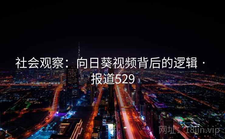 社会观察：向日葵视频背后的逻辑 · 报道529