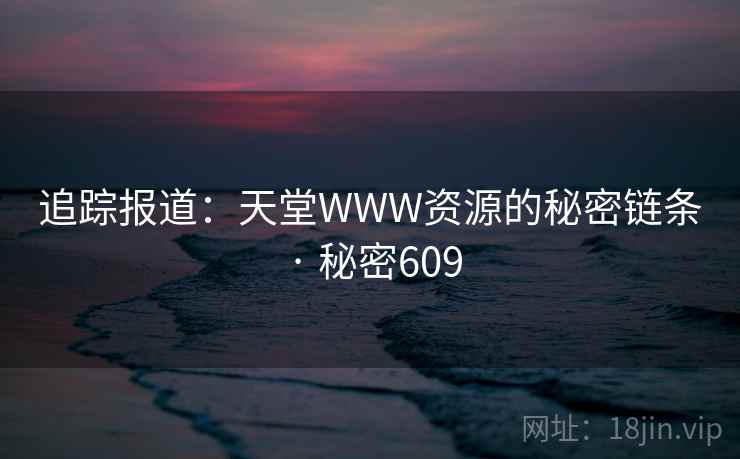追踪报道:天堂WWW资源的秘密链条 · 秘密609