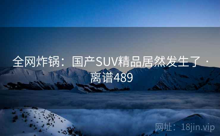 全网炸锅：国产SUV精品居然发生了 · 离谱489